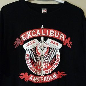 Amsterdam Red Light District Excalibur Bar T Shirt Harley Davidson Motorcycle XL